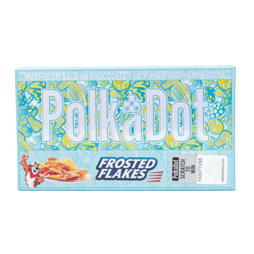 Savor the sweet crunch with Polkadot’s Frosted Flakes white chocolate bar, where sugary cereal flakes find a tender home in luscious white chocolate.