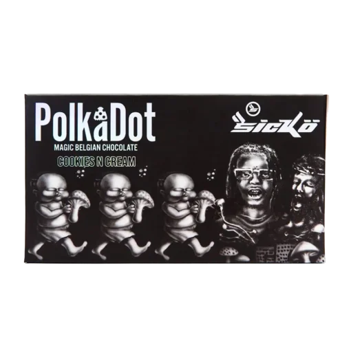 Savor the luxurious blend of flavors with PolkaDot x Sicko’s Cookies and Cream white chocolate bar. Crafted with care, this exquisite treat features a harmonious fusion of creamy white chocolate, Oreo cookies, and indulgent cacao butter.